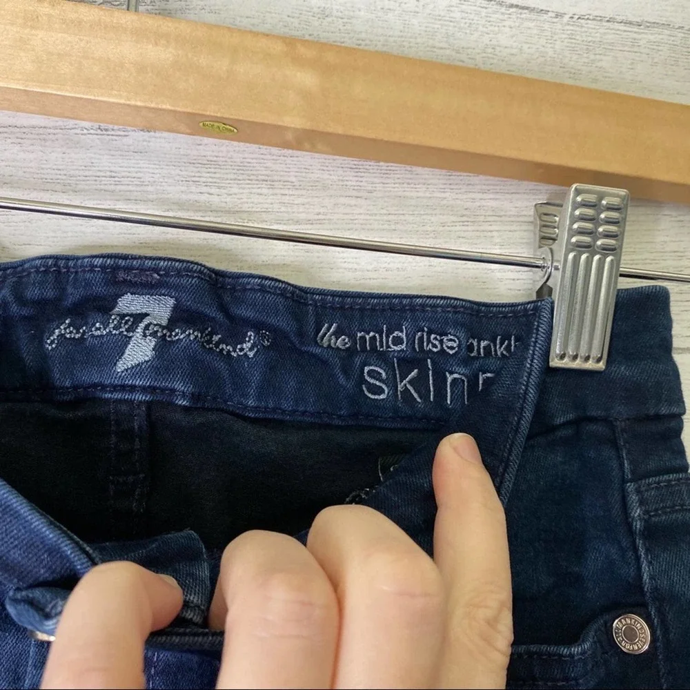 7 for all mankind mid rise skinny ankle jeans - Picture 3 of 6